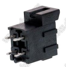 MOLEX Ultra-Fit™ 1722981204 вилка двухрядная прямая для выводного монтажа с изогнутыми выводами, цвет черный; 4-конт.