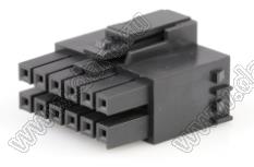 MOLEX Ultra-Fit™ 1722583112 корпус двухрядной розетки на кабель, цвет черный; 12-конт.