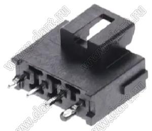 MOLEX Ultra-Fit™ 1722861204 вилка однорядная прямая для выводного монтажа с изогнутыми выводами, цвет черный; 4-конт.