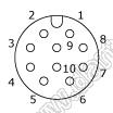 216A-10MO0 разъем M12 (код А), вилка, для опрессовки на кабель; 10-конт.; 30В; 1,5А; IP 67