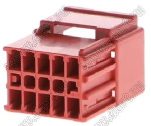 MOLEX CP-3.3™ 5056061002 корпус двухрядной вилки на кабель, цвет красный; P=3,3мм; 10-конт.