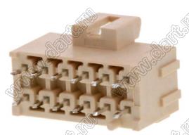 MOLEX Ultra-Fit™ 1722982112 вилка двухрядная прямая для выводного монтажа с изогнутыми выводами, цвет натуральный; 12-конт.