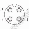 216A-04FO0 разъем M12 (код А), розетка, для опрессовки на кабель; 4-конт.; 250В; 4А; IP 67