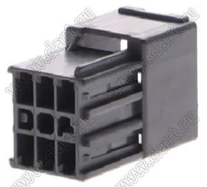 MOLEX CP-3.3™ 5056060601 корпус двухрядной вилки на кабель, цвет черный; P=3,3мм; 6-конт.