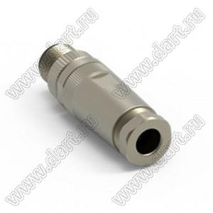 216D-04MF0 разъем M12 (код D), вилка, для установки на месте; 4-конт.; 250В; 4А; IP X7