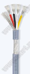UL2547-4x20AWG-21/0.16TS-GREY кабель многопроводный многожильный; 4; Dизол.=4,8мм; серый