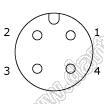 216A-04MAR разъем M12 (код А), вилка, выводы под пайку проводов, гайка сзади; 4-конт.; 250В; 4А; IP 67