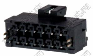 MOLEX Ultra-Fit™ 1722991114 вилка двухрядная прямая для выводного монтажа с зажимами для пайки, цвет черный; 14-конт.