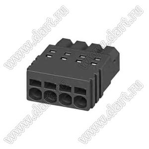 KF2025T-2.5-04P-13 розетка на провод; шаг=2,5мм; I max=6/6А (UL/ICT); U=150/160В (UL/ICT); 4-конт.