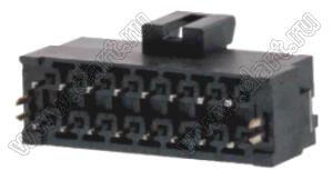 MOLEX Ultra-Fit™ 1722991116 вилка двухрядная прямая для выводного монтажа с зажимами для пайки, цвет черный; 16-конт.