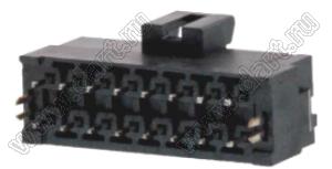 MOLEX Ultra-Fit™ 1722991316 вилка двухрядная прямая для выводного монтажа с зажимами для пайки, цвет черный; 16-конт.