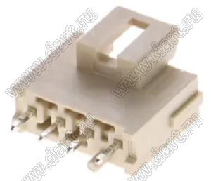 MOLEX Ultra-Fit™ 1722862204 вилка однорядная прямая для выводного монтажа с изогнутыми выводами, цвет натуральный; 4-конт.