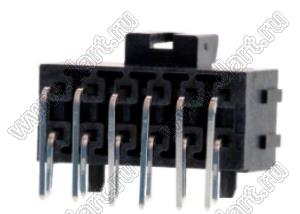 MOLEX Ultra-Fit™ 1723161212 вилка двухрядная угловая для выводного монтажа, цвет черный; 12-конт.