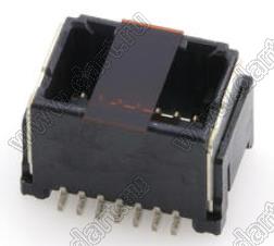 MOLEX Micro-Lock1.25™ 5054331481 вилка двухрядная прямая для SMD монтажа с монтажной крышкой, цвет черный; 14-конт.