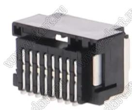 MOLEX Micro-Lock1.25™ 5054481671 вилка двухрядная угловая для SMD монтажа, цвет черный; 16-конт.