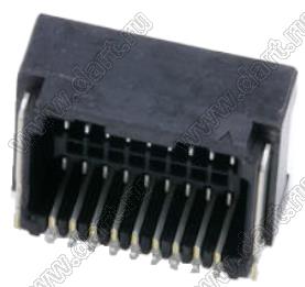 MOLEX Micro-Lock1.25™ 5054481831 вилка двухрядная угловая для SMD монтажа, цвет черный; 18-конт.