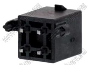 MOLEX Mega-Fit™ 768290004 вилка двухрядная прямая с защелками в плату для выводного монтажа, цвет черный; 4-конт.