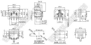 R-30190(55) разъем IEC 60320 (C14) сетевого питания; 15 A / 10 A; 250 B