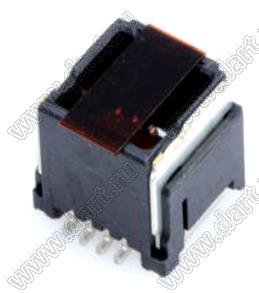 MOLEX Micro-Lock1.25™ 5054330851 вилка двухрядная прямая для SMD монтажа с пленкой каптон, цвет черный; 8-конт.