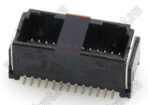MOLEX Micro-Lock1.25™ 5054332631 вилка двухрядная прямая для SMD монтажа с пленкой каптон, цвет черный; 26-конт.
