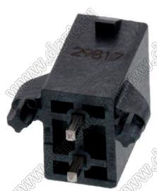 MOLEX Mega-Fit™ 1720651002 вилка двухрядная прямая с защелками в плату для выводного монтажа, цвет черный; 2-конт.