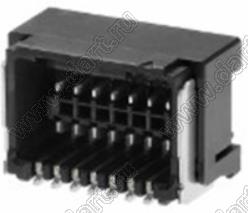 MOLEX Micro-Lock1.25™ 5054481451 вилка двухрядная угловая для SMD монтажа, цвет черный; 14-конт.
