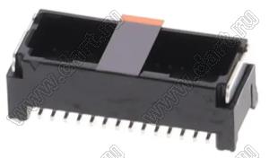 MOLEX Micro-Lock1.25™ 5054332881 вилка двухрядная прямая для SMD монтажа с монтажной крышкой, цвет черный; 28-конт.