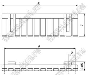 PMS-15V-S фиксатор; шаг 2,00мм; 15-конт.; стеклонаполненный нейлон-66; цвет натуральный