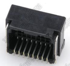 MOLEX Micro-Lock1.25™ 5054481631 вилка двухрядная угловая для SMD монтажа, цвет черный; 16-конт.