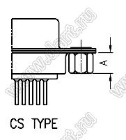 DS1034-09M-CS (5502-09P-CS, DP-09M) вилка прямая D-SUB для пайки в плату; 9-конт.; гайки сзади