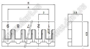 B2002-07P (07P-SJN) корпус прямой колодки на кабель запаиваемой в плату; шаг 2,00мм; 7-конт.; нейлон-66; цвет натуральный