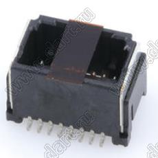 MOLEX Micro-Lock1.25™ 5054331691 вилка двухрядная прямая для SMD монтажа с пленкой каптон, цвет черный; 16-конт.