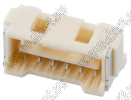 MOLEX CLIK-Mate-2.00™ 5024430660 вилка SMD однорядная вертикальная с монтажной крышкой, цвет натуральный; 6-конт.