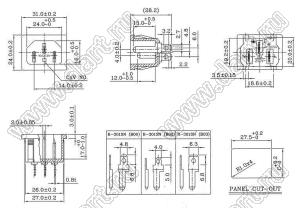 R-301SN(B00) разъем IEC 60320 (C14) сетевого питания; 15 A / 10 A; 250 B