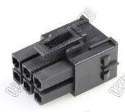 MOLEX Mega-Fit™ 1716920206 корпус двухрядной розетки на кабель, цвет черный; 6-конт.