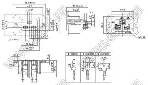 R-306(B00) разъем IEC 60320 (C19) сетевого питания; 20 A / 16 A; 250 B