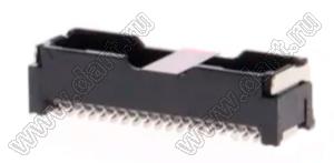 MOLEX Micro-Lock1.25™ 5054333881 вилка двухрядная прямая для SMD монтажа с монтажной крышкой, цвет черный; 38-конт.