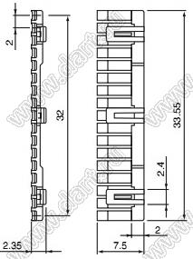 PNDS-34V-Z фиксатор; нейлон-66 стеклонаполненный; цвет слоновая кость