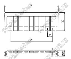 PMS-12V-S фиксатор; шаг 2,00мм; 12-конт.; стеклонаполненный нейлон-66; цвет натуральный