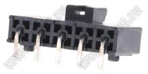 MOLEX Mega-Fit™ 2002411215 вилка однорядная угловая для выводного монтажа, цвет черный; 5-конт.