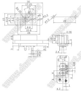 JR-201D8A разъем IEC 60320 (C8) сетевого питания; 250 B; 2,5 A