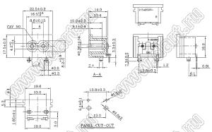 R-201SN90(B06) разъем IEC 60320 (C8) сетевого питания; 250 B; 2,5 A