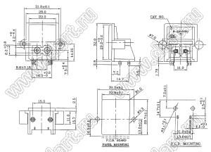 R-201SN90(B22) разъем IEC 60320 (C8) сетевого питания; 250 B; 2,5 A