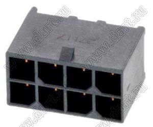 MOLEX Mega-Fit™ 1720650208 вилка двухрядная прямая для выводного монтажа, цвет черный; 8-конт.