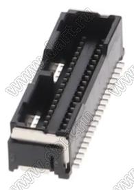 MOLEX Micro-Lock1.25™ 5054334041 вилка двухрядная прямая для SMD монтажа, цвет черный; 40-конт.