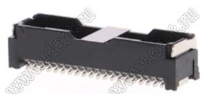 MOLEX Micro-Lock1.25™ 5054334031 вилка двухрядная прямая для SMD монтажа с пленкой каптон, цвет черный; 40-конт.