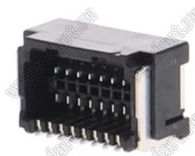 MOLEX Micro-Lock1.25™ 5054481651 вилка двухрядная угловая для SMD монтажа, цвет черный; 16-конт.