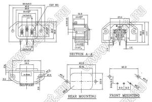 R-30190(12) разъем IEC 60320 (C14) сетевого питания; 15 A / 10 A; 250 B