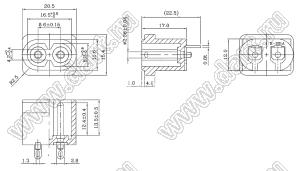 R-201A(04) разъем IEC 60320 (C8) сетевого питания; 250 B; 2,5 A