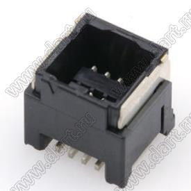 MOLEX Micro-Lock1.25™ 5054330831 вилка двухрядная прямая для SMD монтажа с пленкой каптон, цвет черный; 8-конт.